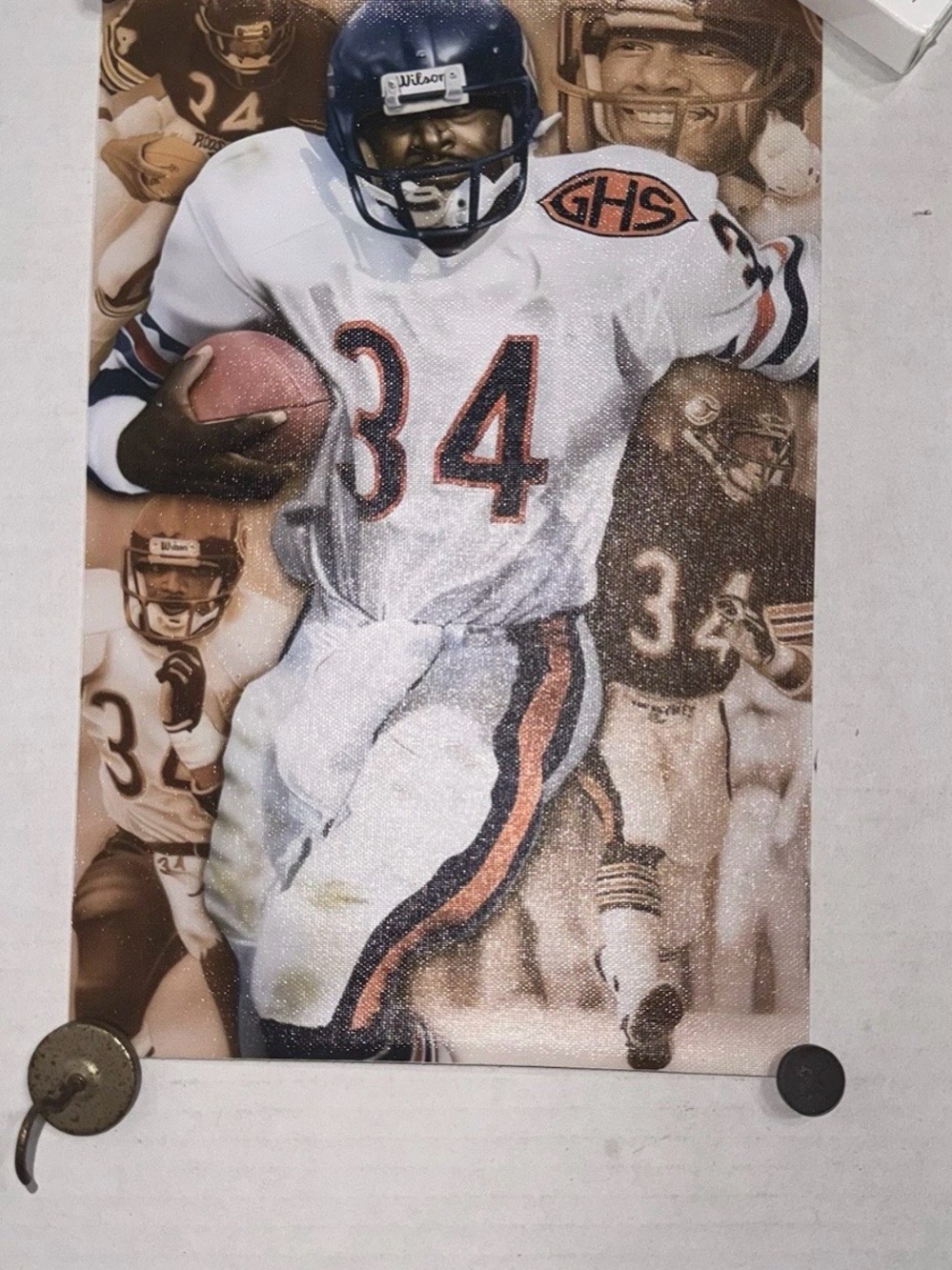 Walter Payton Sweetness Chicago Bears Canvas Wall Art Poster By Rob Jackson 8x12